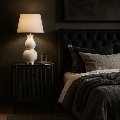 Arena | Ribbed Bedside Table - Black