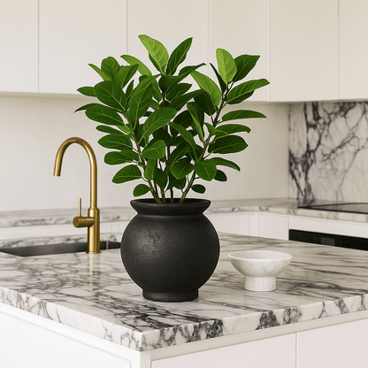 Koru | Round Terracotta Pot Black - Mirra Interiors