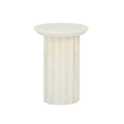 Encote | Marble Candle Plinth White - Mirra Interiors