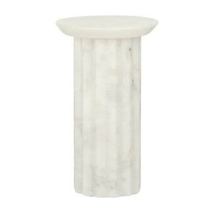 Encote | Marble Candle Plinth White - Mirra Interiors