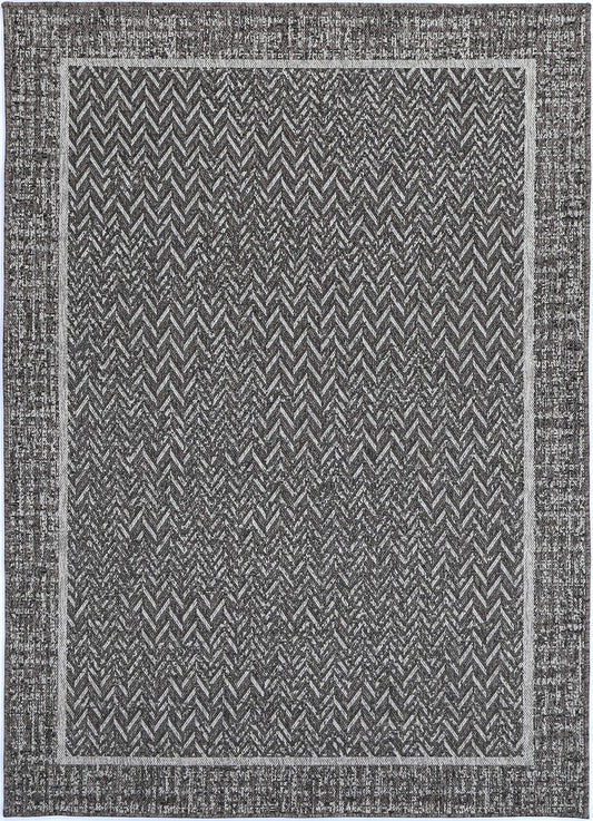 Capri | Boarder Jute Rug - Black & Natural