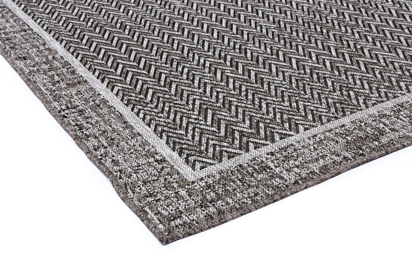 Capri | Boarder Jute Rug - Black & Natural