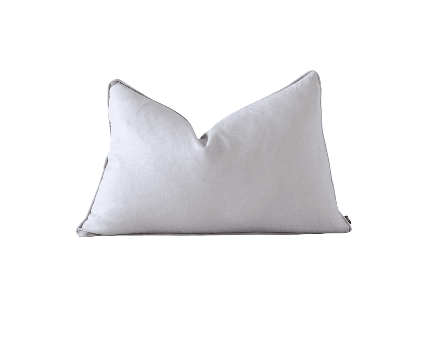 Calai | Self-Piped Linen Lumbar Cushion Light Grey - Mirra Interiors