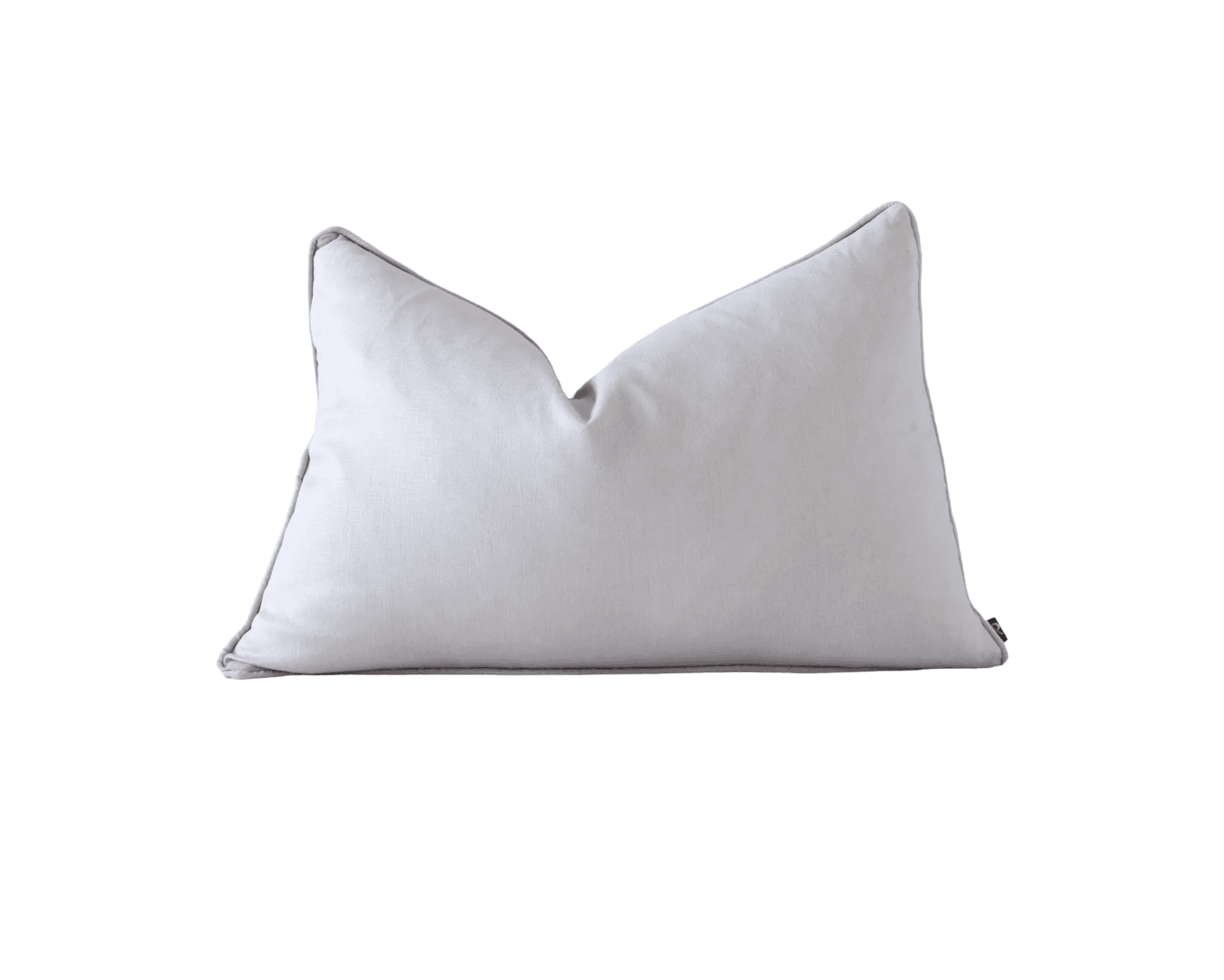 Calai | Self-Piped Linen Lumbar Cushion Light Grey - Mirra Interiors