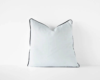 Calai | Contrast-Piped Linen Cushion White - Mirra Interiors