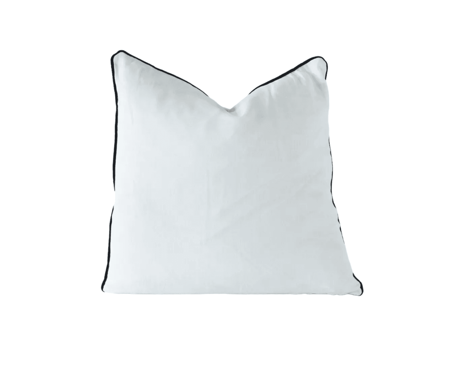 Calai | Contrast-Piped Linen Cushion White - Mirra Interiors