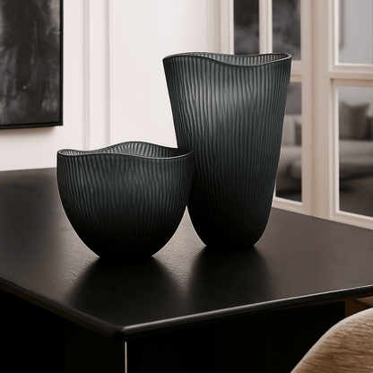 Else | Glass Vase - Charcoal (Large) - Mirra Interiors