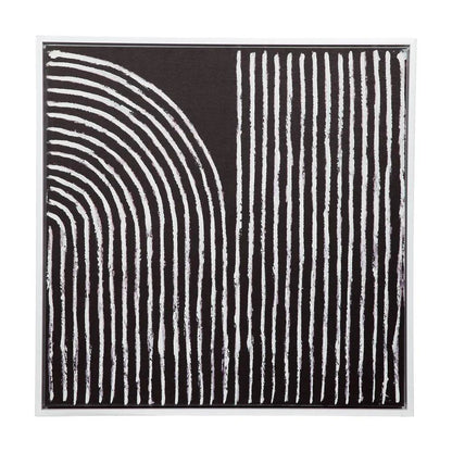 Crosswalk | Monochrome Enhanced Canvas Print in White Frame (Medium) - Mirra Interiors