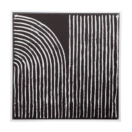 Crosswalk | Monochrome Enhanced Canvas Print in White Frame (Medium) - Mirra Interiors