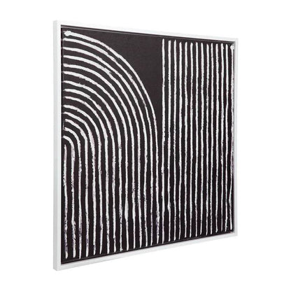 Crosswalk | Monochrome Enhanced Canvas Print in White Frame (Medium) - Mirra Interiors