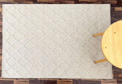 Hermes | Diamond Trellis Wool Rug Cream - Mirra Interiors