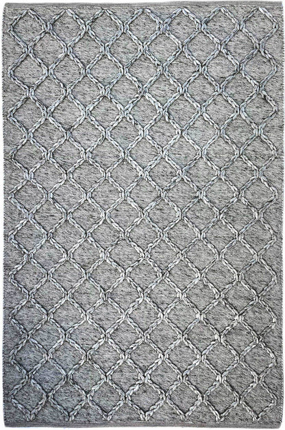 Hermes | Diamond Trellis Wool Rug Dark Grey - Mirra Interiors