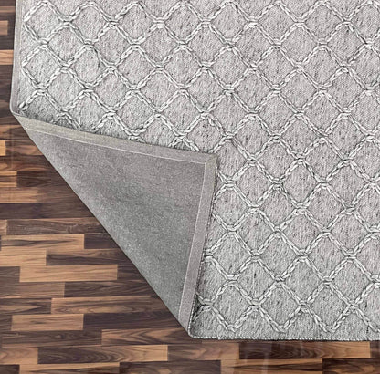 Hermes | Diamond Trellis Rug Spotted Grey - Mirra Interiors
