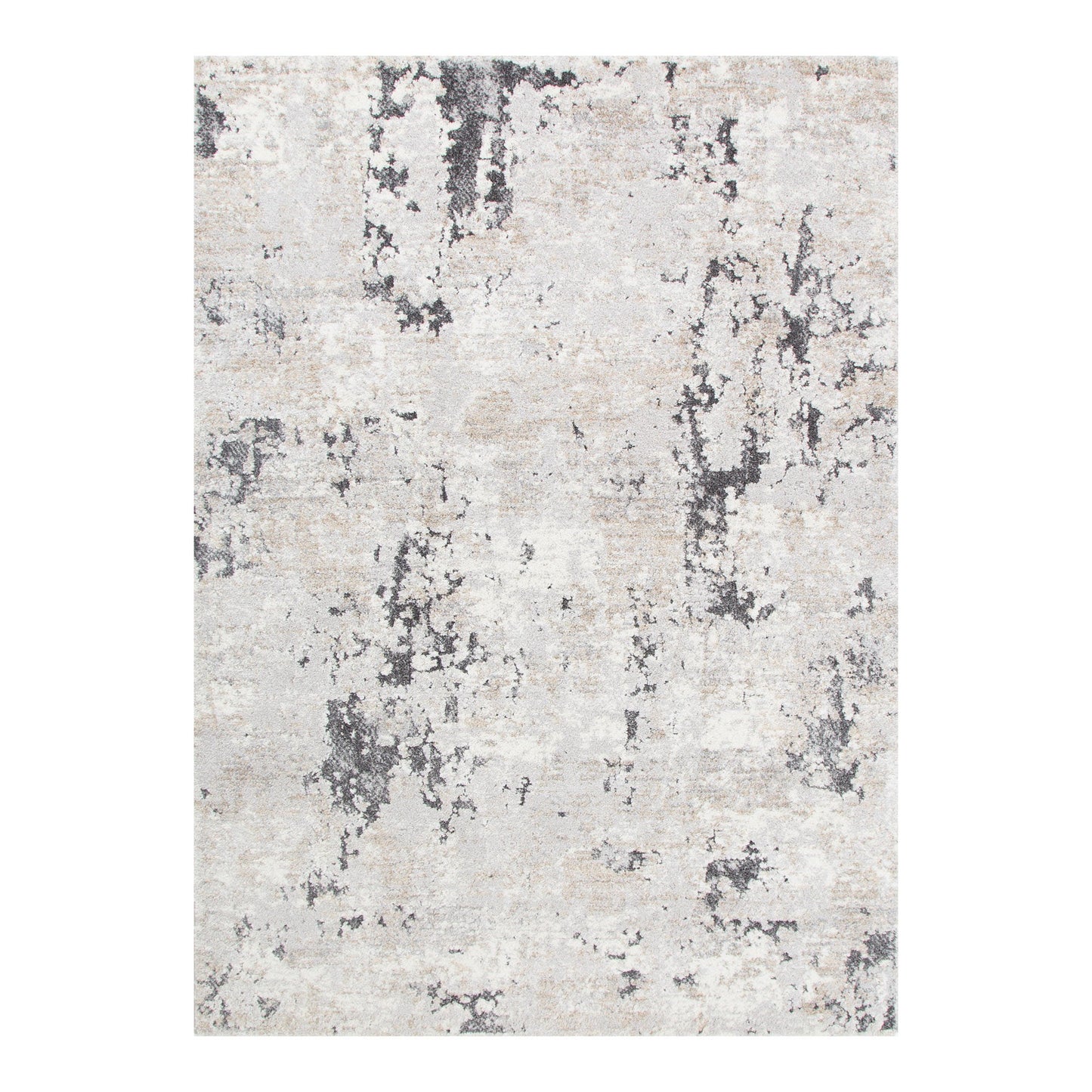 Mahli | Abstract Textured Rug - Grey Beige