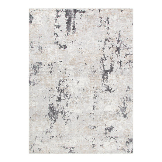 Mahli | Abstract Textured Rug - Grey Beige