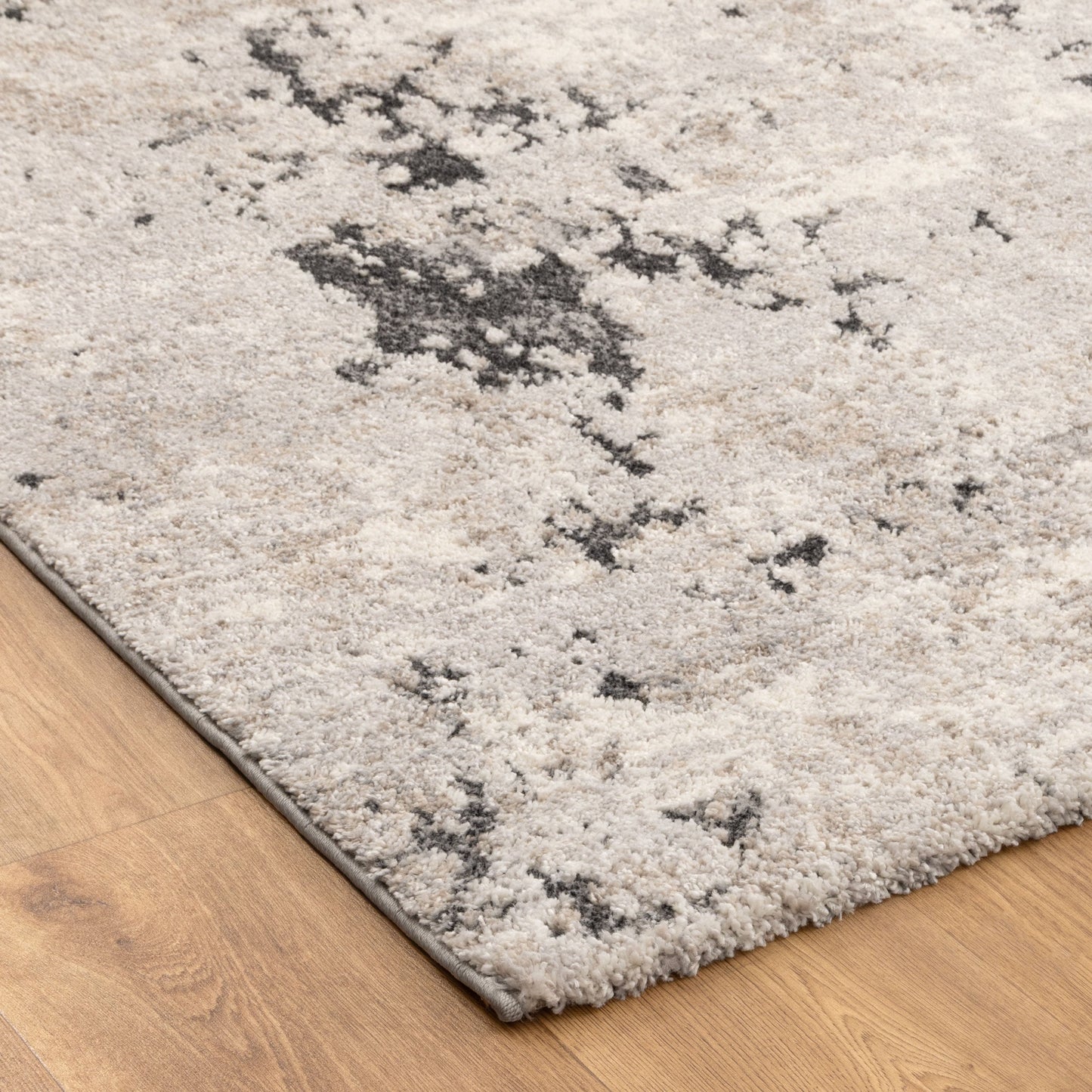 Mahli | Abstract Textured Rug - Grey Beige