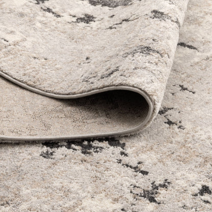 Mahli | Abstract Textured Rug - Grey Beige