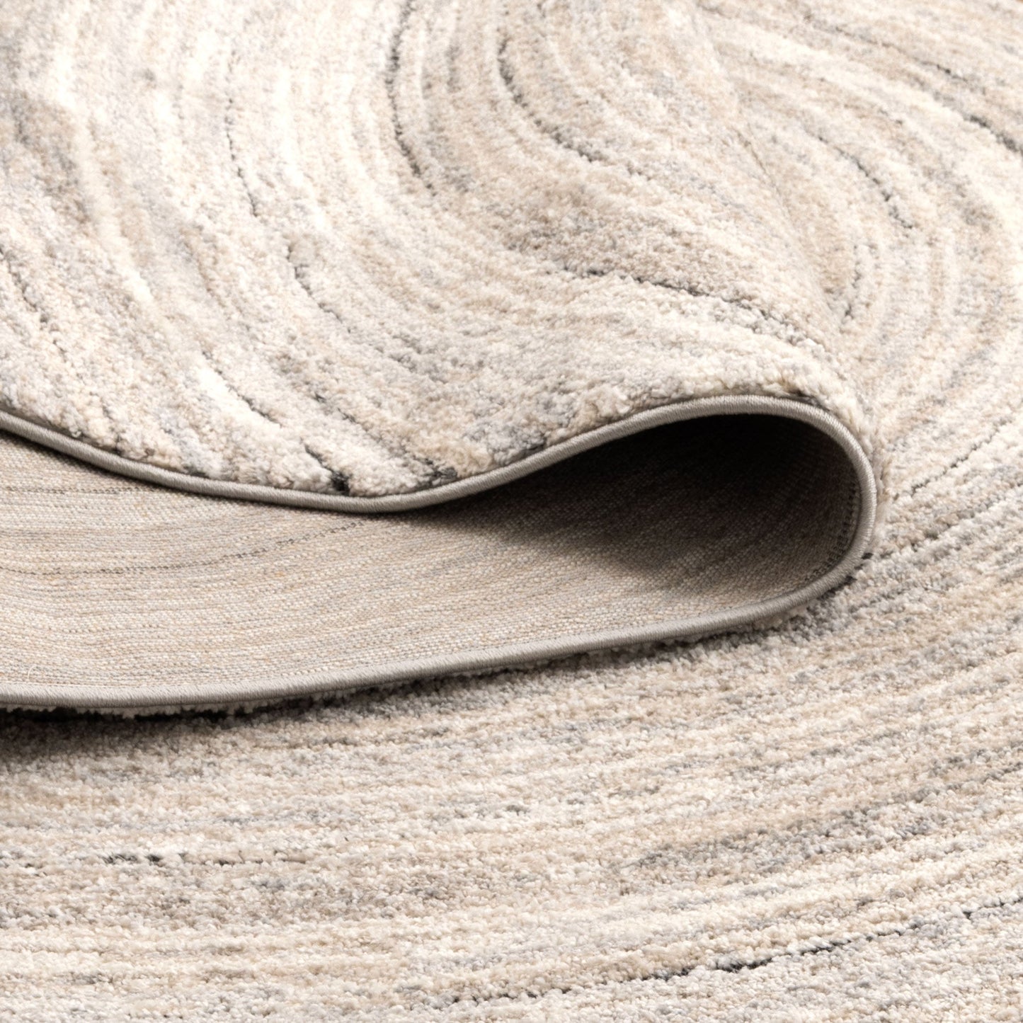 Mahli | Modern Ripple Rug - Grey Beige