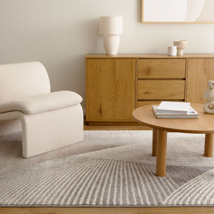 Mahli | Abstract Contour Rug - Grey Beige