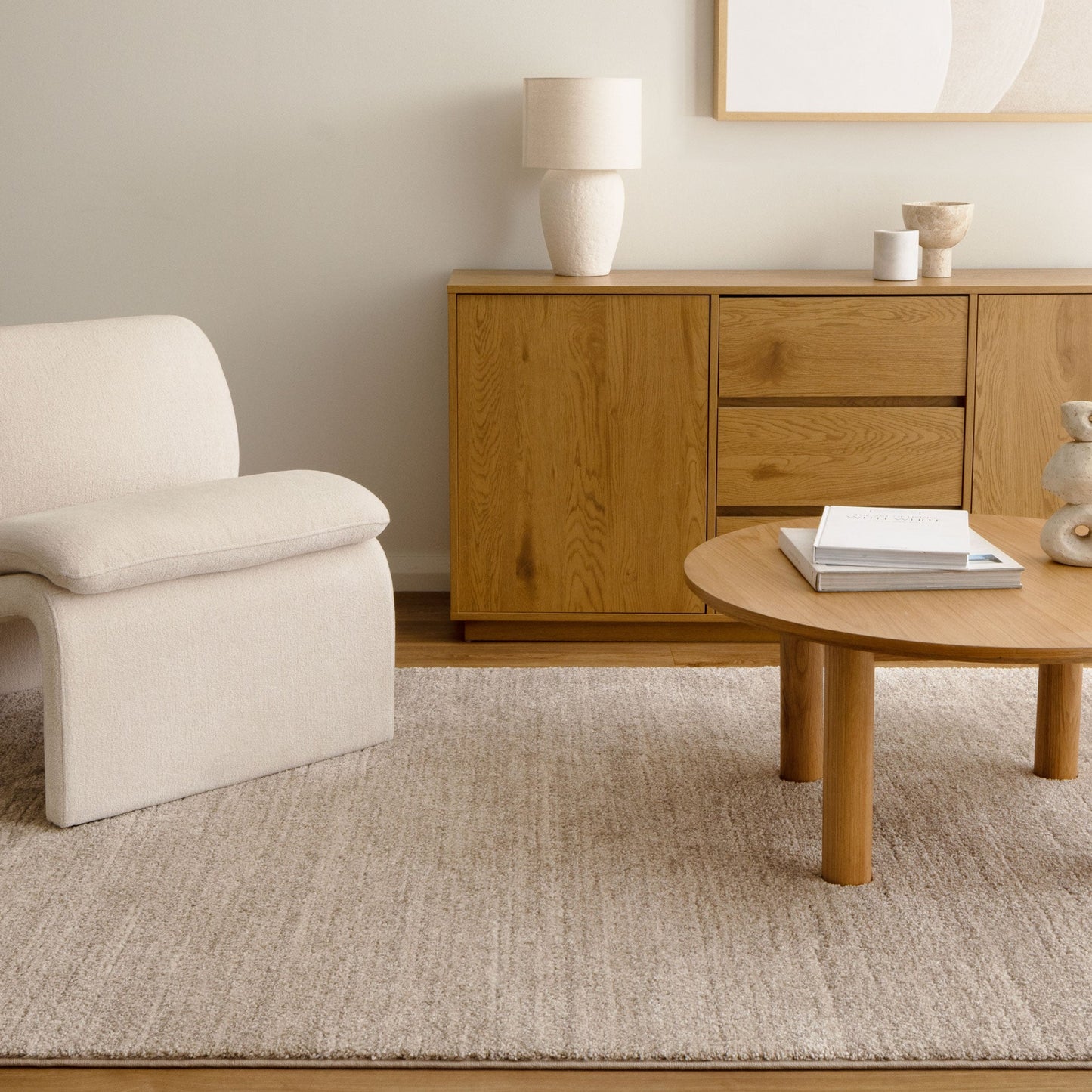 Mahli | Minimalist Tonal Rug - Beige
