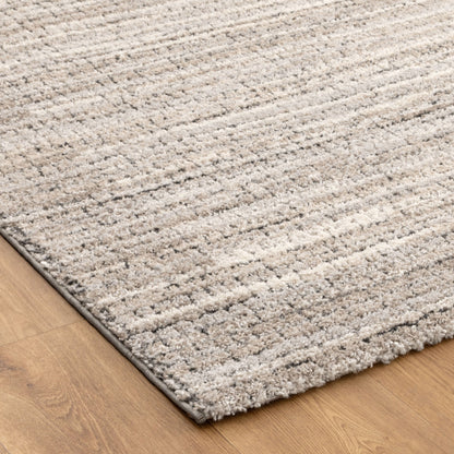 Mahli | Textured Look Border Rug - Grey Beige