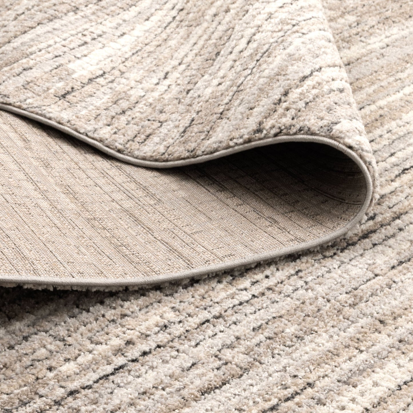 Mahli | Textured Look Border Rug - Grey Beige