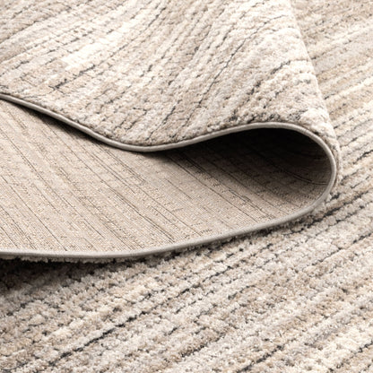 Mahli | Textured Look Border Rug - Grey Beige