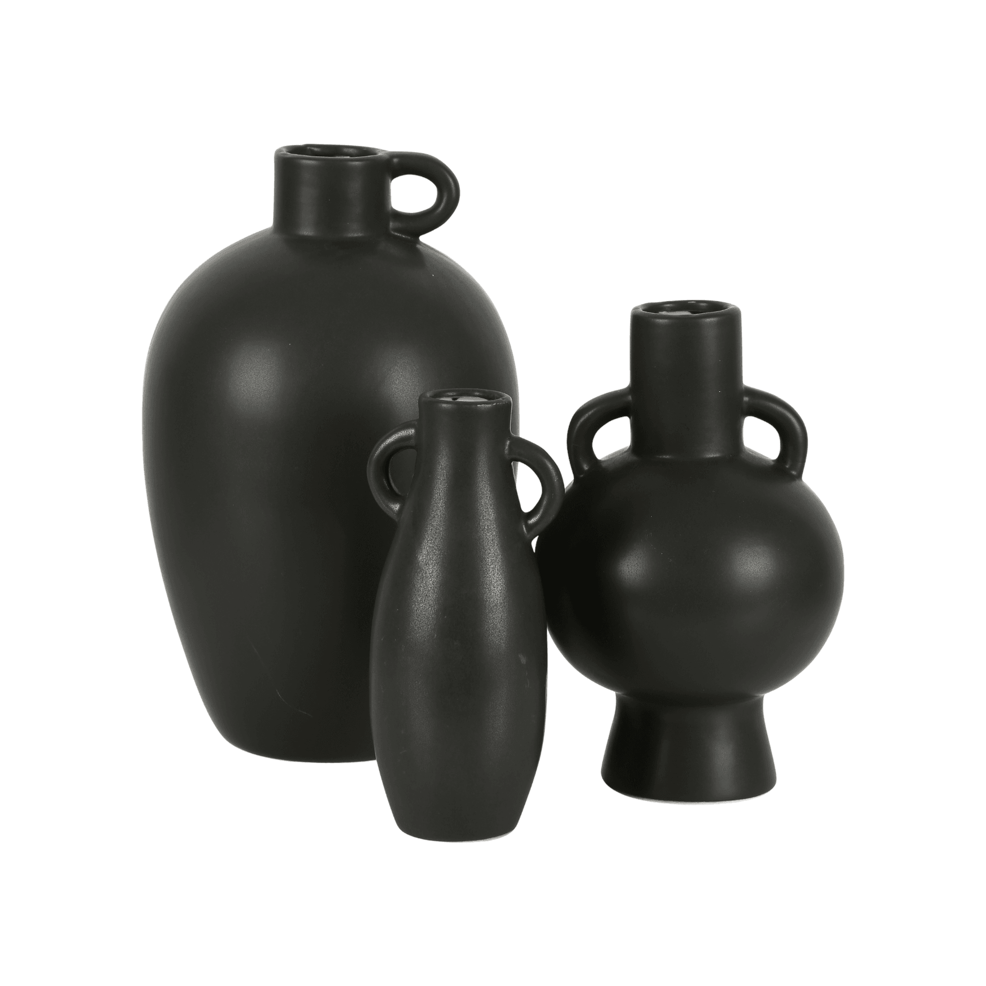 Tasha | Porcelain Jug Vase Black - Mirra Interiors