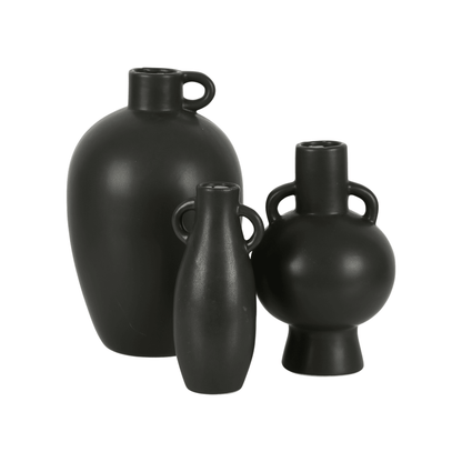 Tasha | Porcelain Jug Vase Black - Mirra Interiors