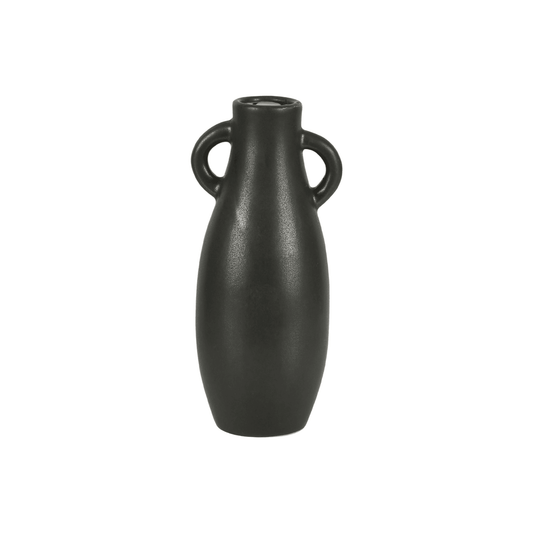 Maxim | Porcelain Handle Vase Black - Mirra Interiors