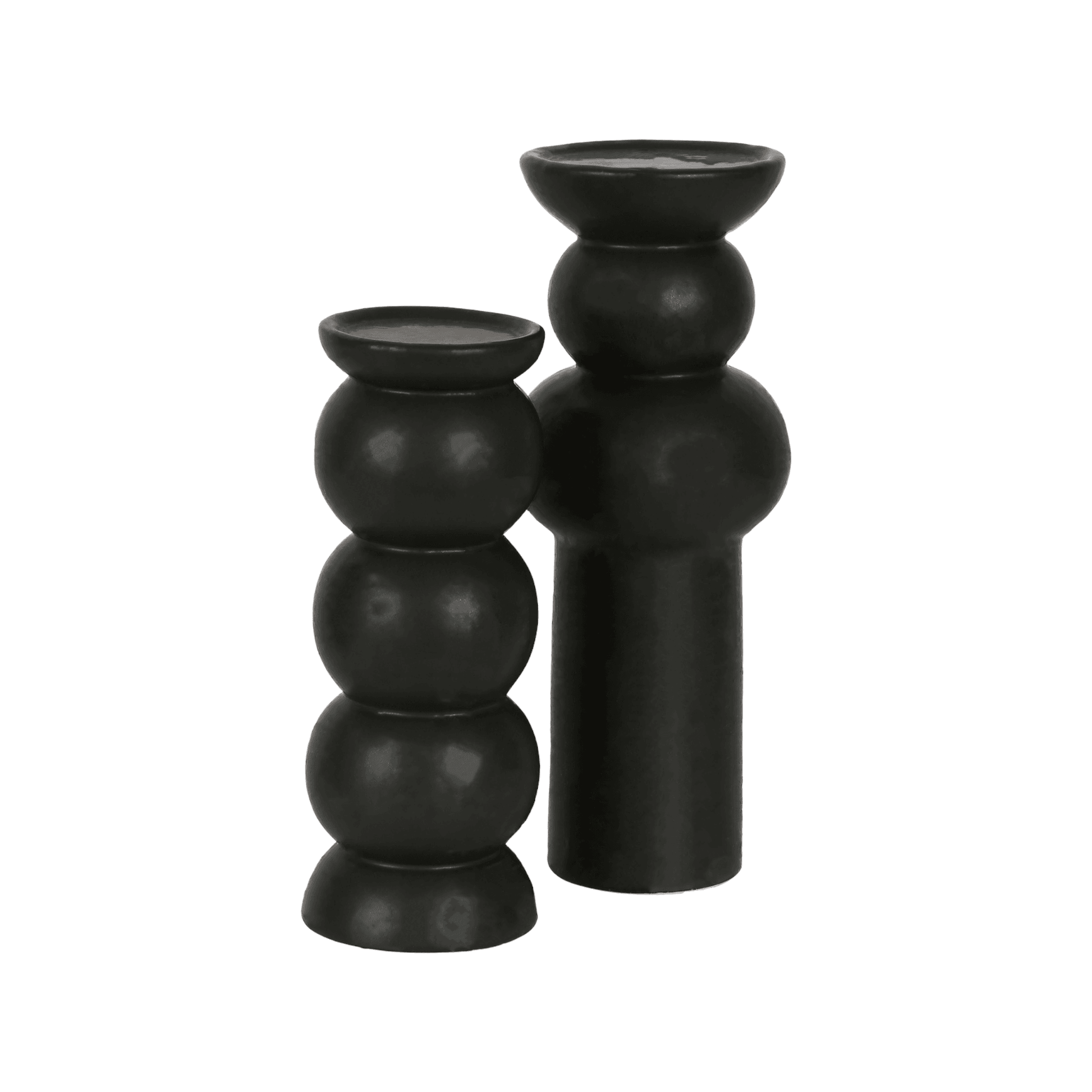 Warham | Ceramic Bubble Candle Stand Black - Mirra Interiors