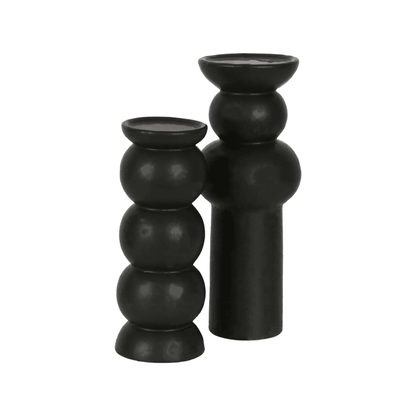 Warham | Ceramic Bubble Candle Stand Black - Mirra Interiors