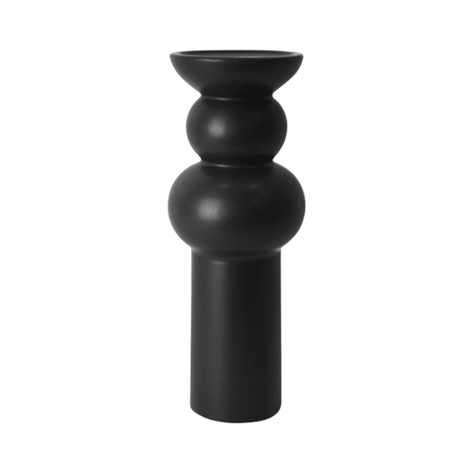 Warlet | Ceramic Bubble Candle Stand Black - Mirra Interiors