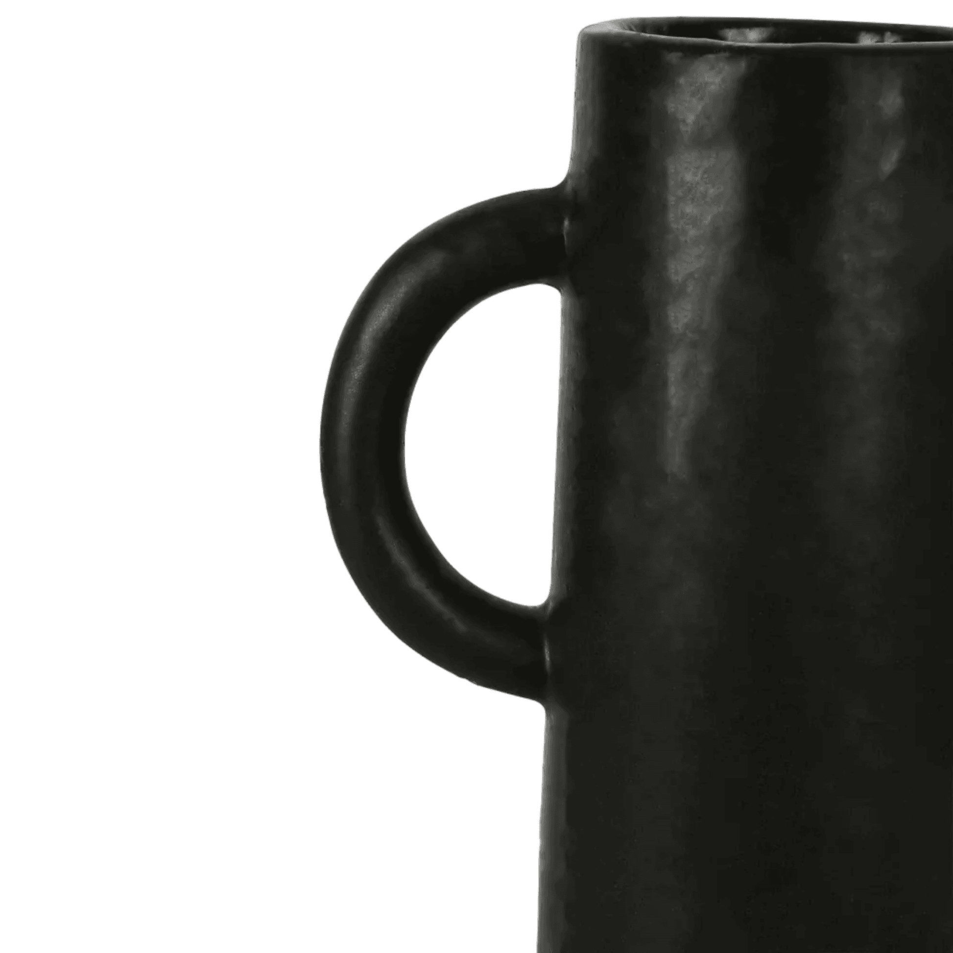 Jarman | Ceramic Handle Vase Black - Mirra Interiors