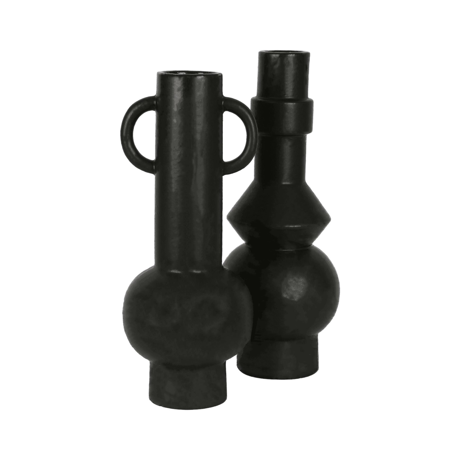 Jackson | Ceramic Geometric Vase Black - Mirra Interiors
