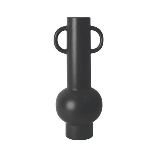 Jarman Modern Ceramic Handle Vase Black | Mirra Interiors