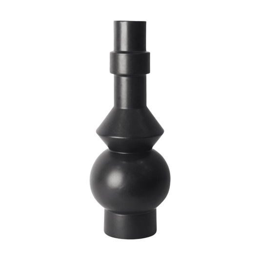 Jackson Black Ceramic Geometric Vase | Mirra Interiors