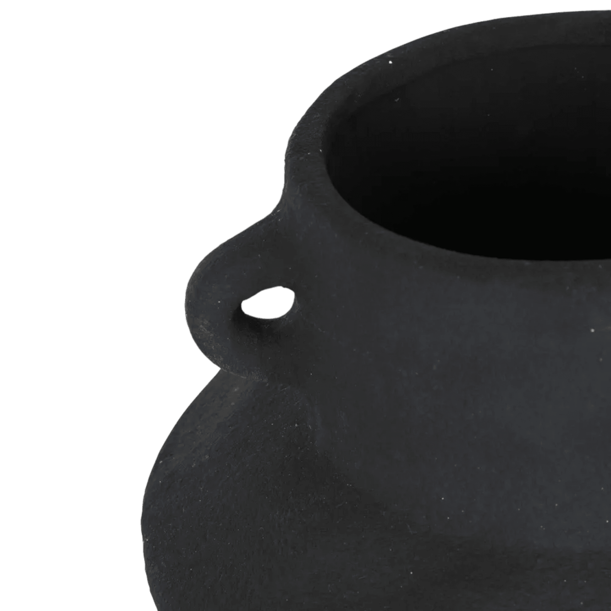 Daphni | Terracotta Handle Pot Black - Mirra Interiors