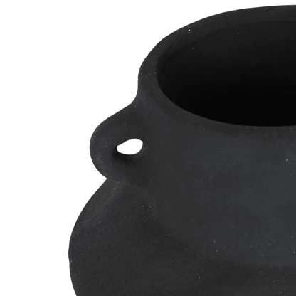 Daphni | Terracotta Handle Pot Black - Mirra Interiors