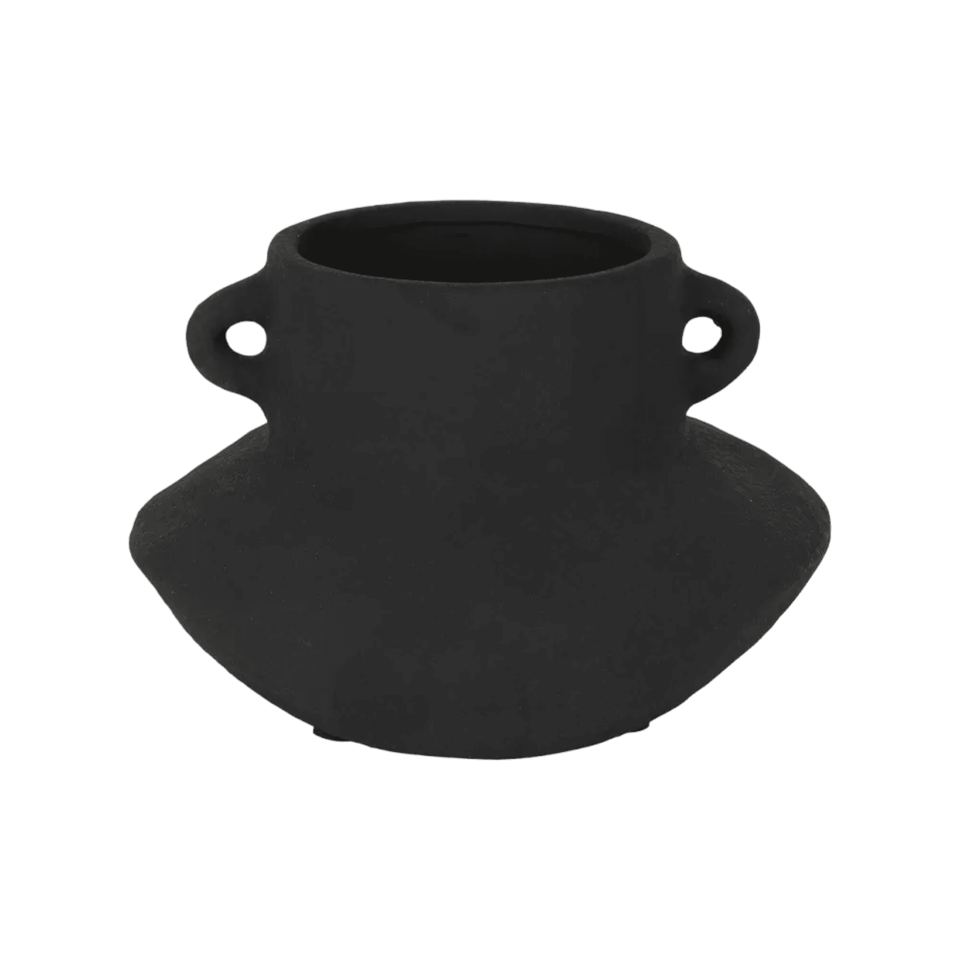 Daphni | Terracotta Handle Pot Black - Mirra Interiors