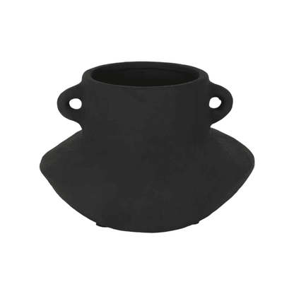 Daphni | Terracotta Handle Pot Black - Mirra Interiors