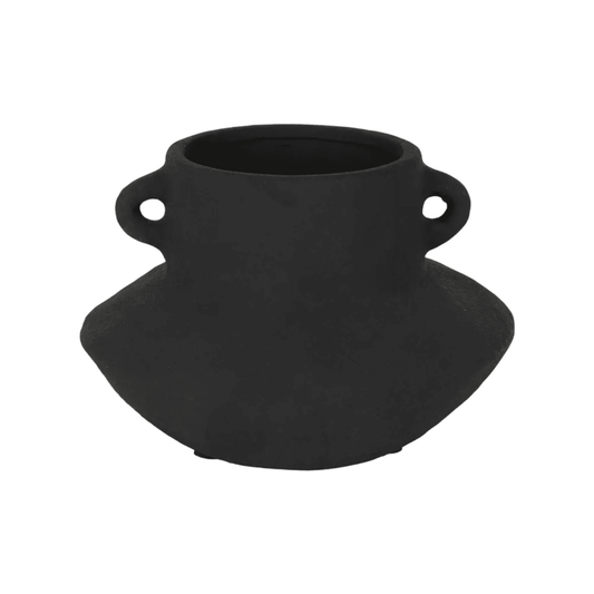 Daphni | Terracotta Handle Pot Black - Mirra Interiors