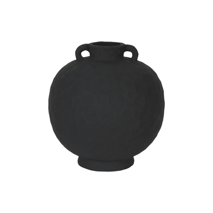 Jett | Round Terracotta Vase Black - Mirra Interiors