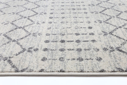 Delicate | Geometric Rug - Ivory & Grey
