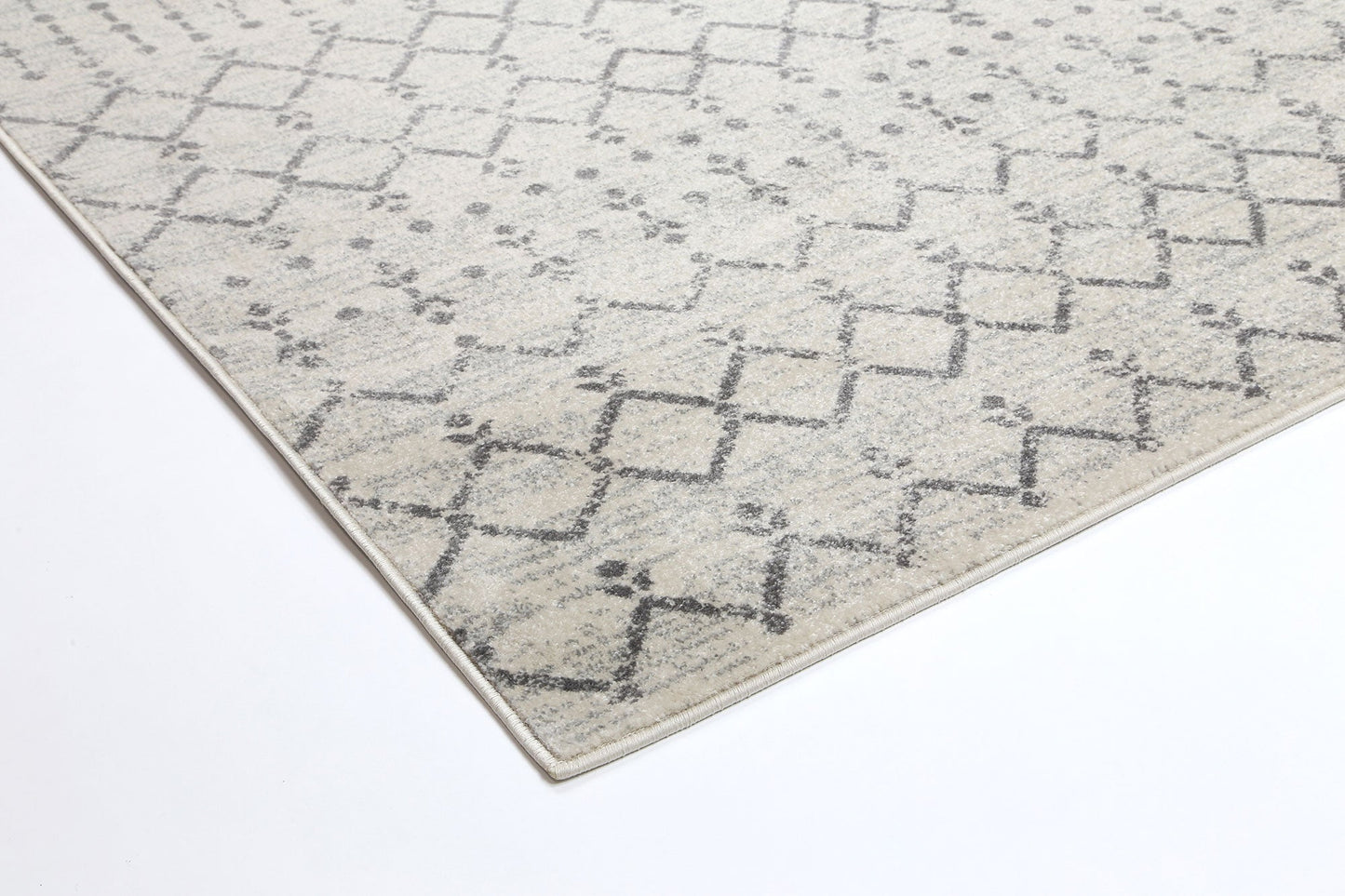 Delicate | Geometric Rug - Ivory & Grey