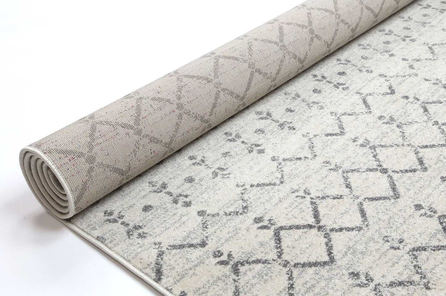 Delicate | Geometric Rug - Ivory & Grey