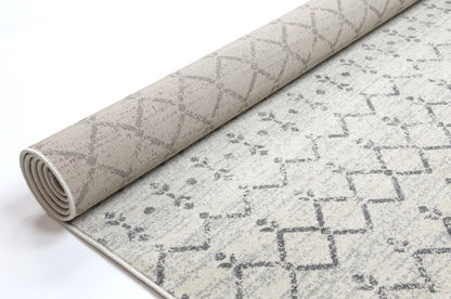 Delicate | Geometric Rug - Ivory & Grey