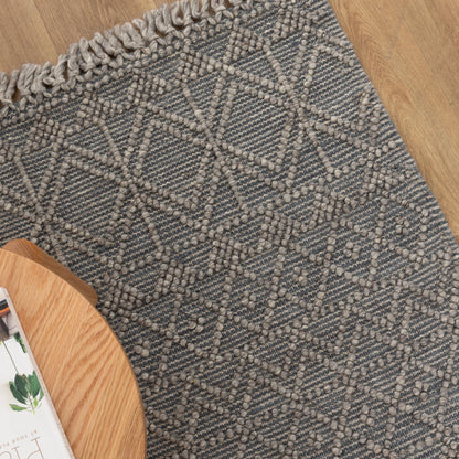 Diego Inca Grey Multi Wool Rug - DIEG01
