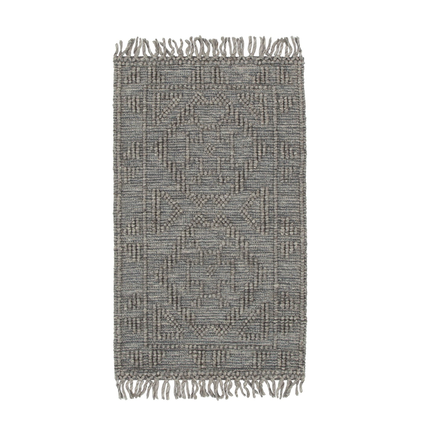 Diego Ornamental Grey Multi Wool Rug - DIEG03