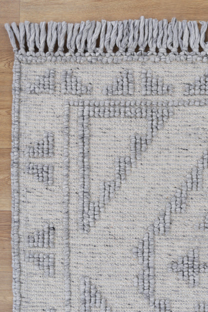 Diego Ornamental Grey Wool Rug - DIEG03